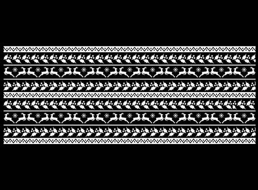 Christmas Ugly Sweater Stripe 1 pc 3 X 7.5 Inch White Fused Glass Decal