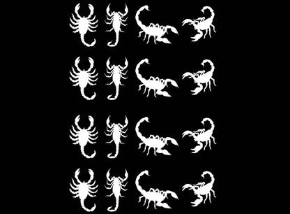 Scorpion 16 pcs 1 Inch White Fused Glass Decals