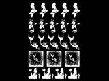 Mermaid Variety 22 pcs 1"  White Fused Glass Decals