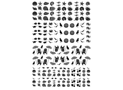 Beach Bits 185 pcs Black Fused Glass Decals