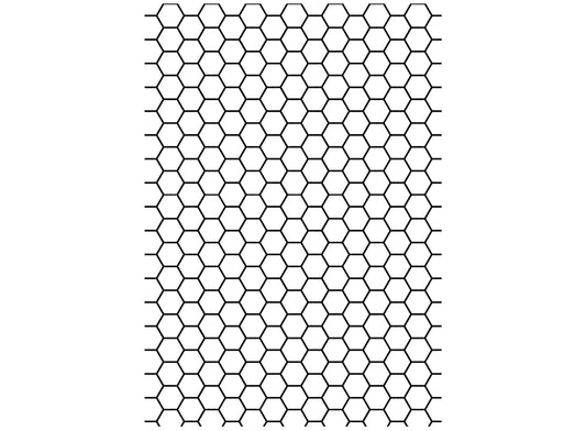 Honeycomb 1/4" cells 1 pc 5" X 3.5" Black Fused Glass Decal