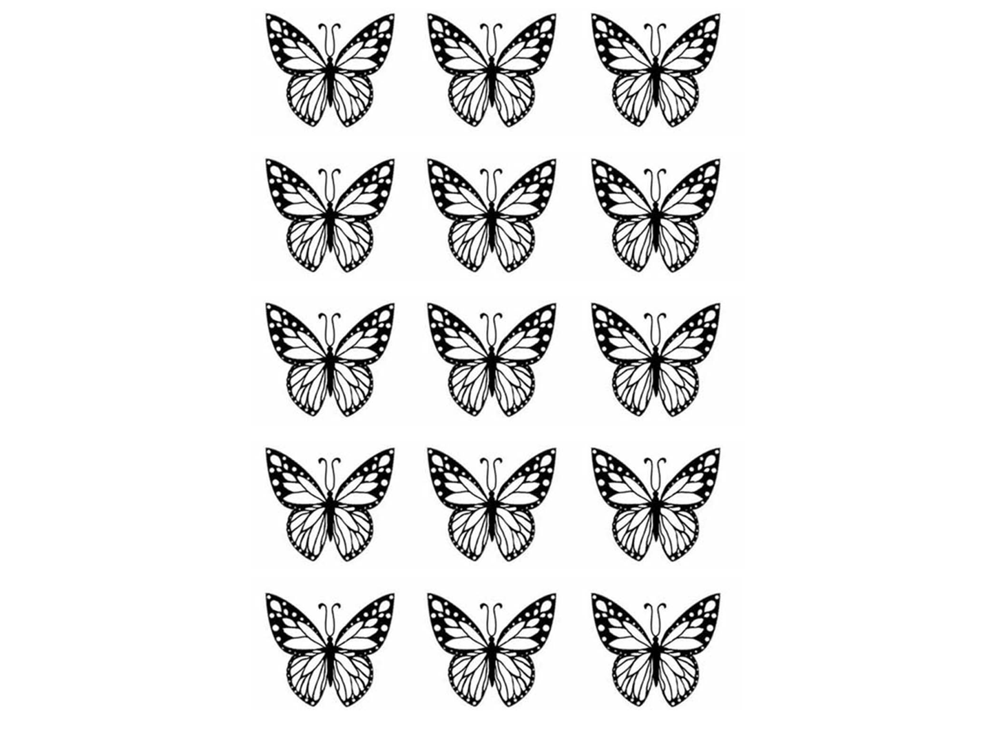 Butterfly Butterflies 15 Pcs 1" Black Fused Glass Decals