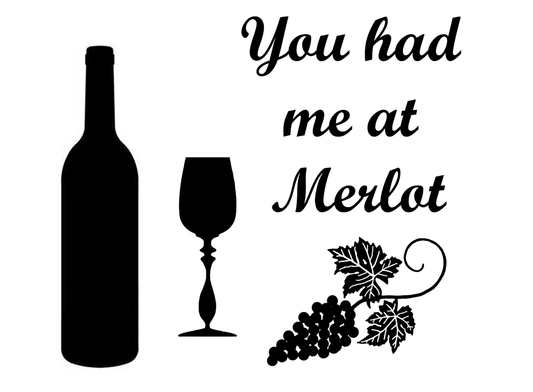You had me at Merlot 2 pcs 3-5/8" Black Fused Glass Decals