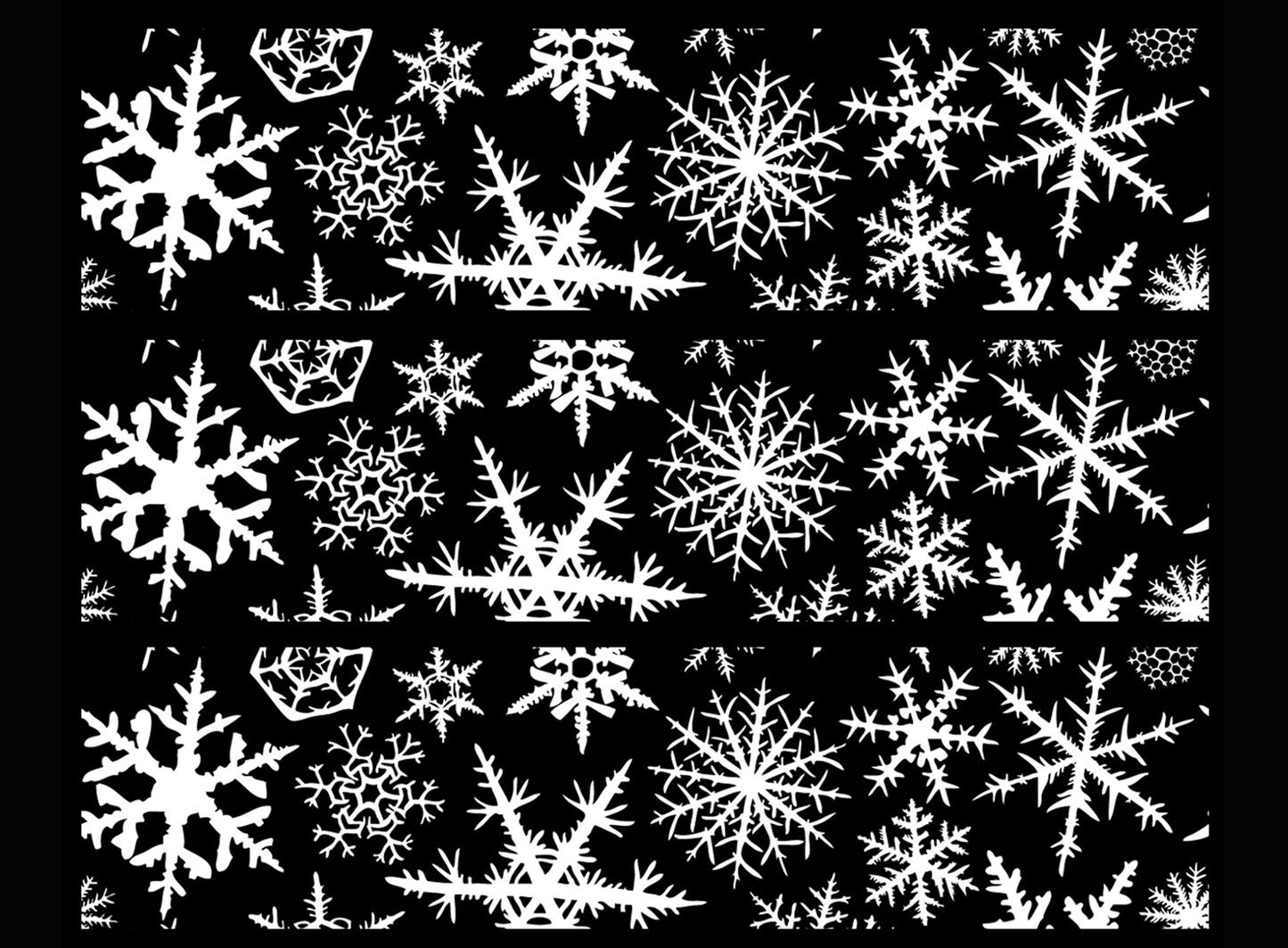Barrette Snowflake 6 pcs  4" White Fused Glass Decals