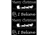 Barrette Christmas  6 pcs 3-1/2" White Fused Glass Decals