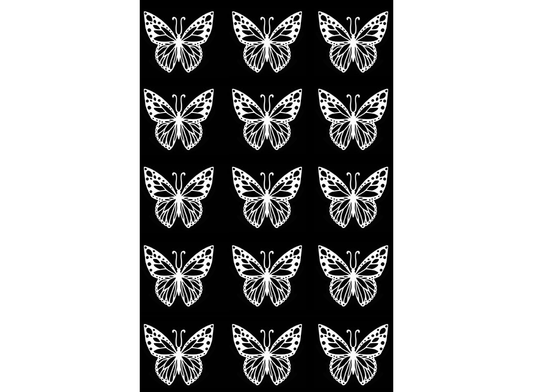 Butterfly Butterflies 15 Pcs 1" White Fused Glass Decals