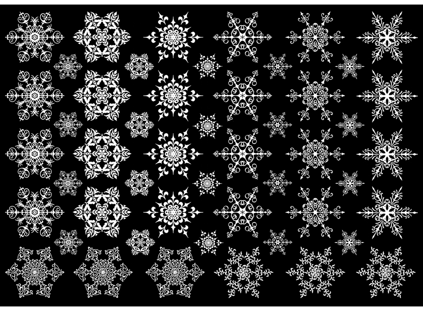 Snowflakes 30 pcs 1" White  Fused Glass Decals