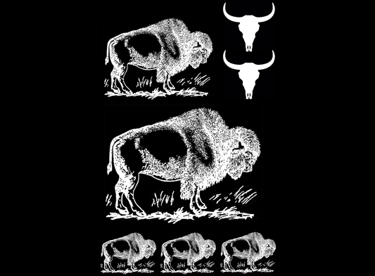 Bison 7 Pcs 1" to 3" White Fused Glass Decals