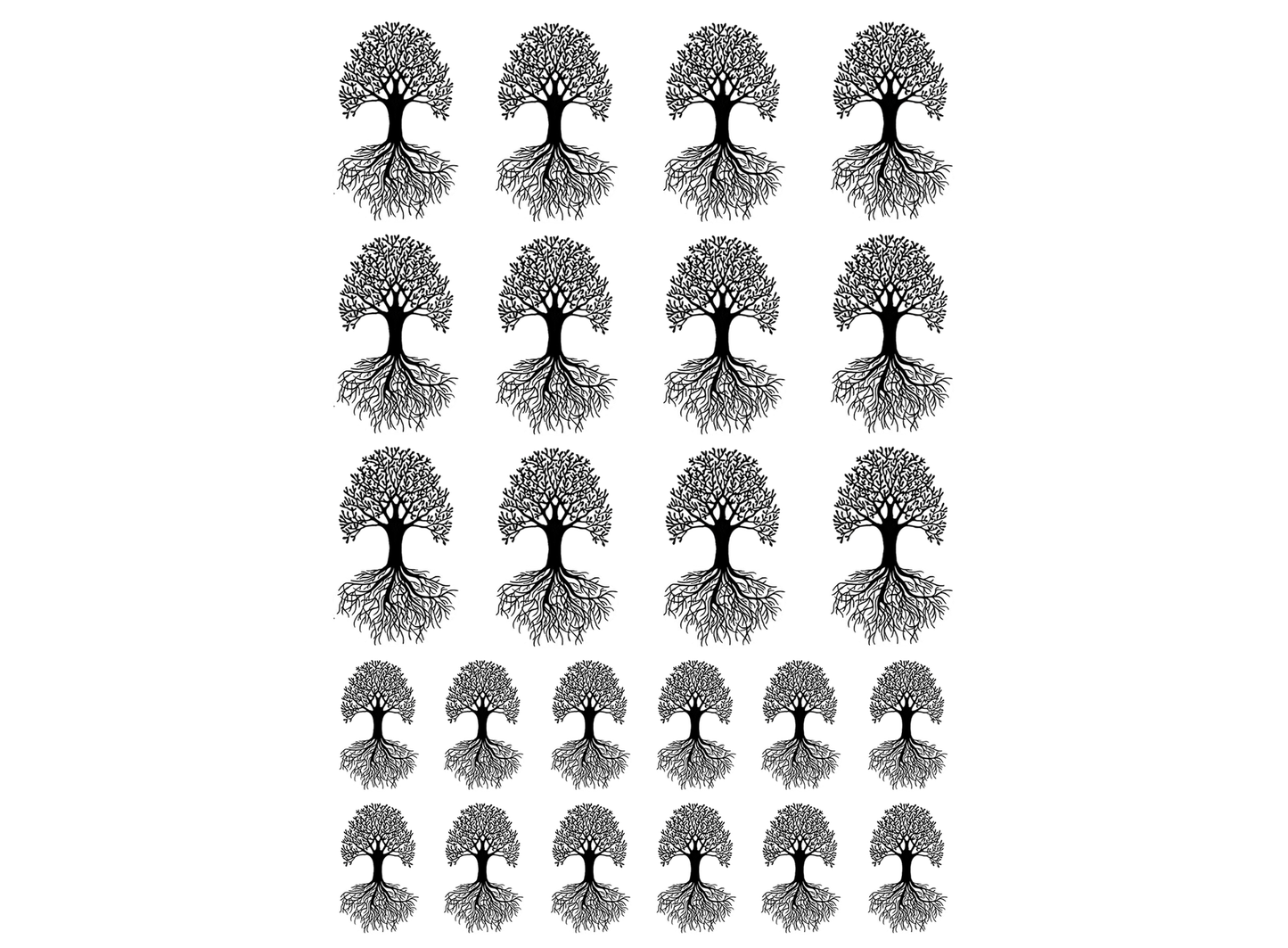 Tree of Life 24 pcs 3/4" to 1-1/8" Black Fused Glass Decals