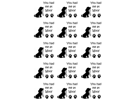 You had me at Woof Dog 15 pcs 1" Black Fused Glass Decals