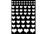 Hearts 57 pcs 1/4" to 3/4" White Fused Glass Decals
