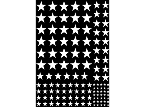 Stars 125 pcs 1/8" to 1/2" White Fused Glass Decals