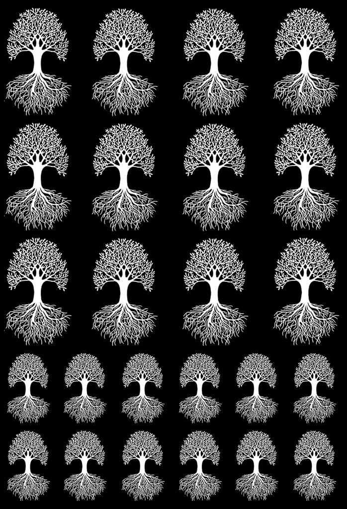 Tree of Life 24 pcs 3/4" to 1-1/8" White Fused Glass Decals