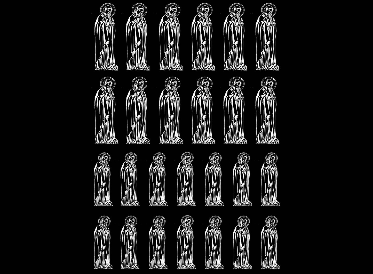 Madonna 26 pcs White Fused Glass Decals