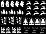 Christmas Angel Nativity 31 pcs 1" White Fused Glass Decals