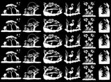 Landscapes Rainforest 30 pcs 3/4" to 1-1/4" White Fused Glass Decals