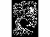 Twisting Tree 4 pcs 3-1/8" White Fused Glass Decals