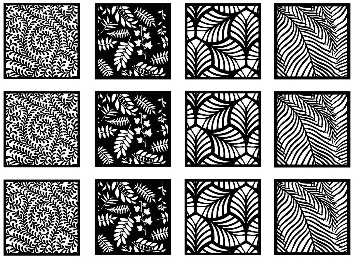 Leaf Overlay 12 pcs 1.5 Inch Black Fused Glass Decals