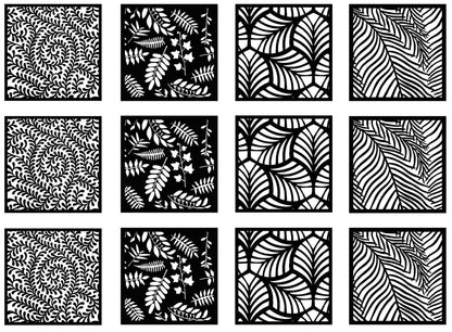 Leaf Overlay 12 pcs 1.5 Inch Black Fused Glass Decals