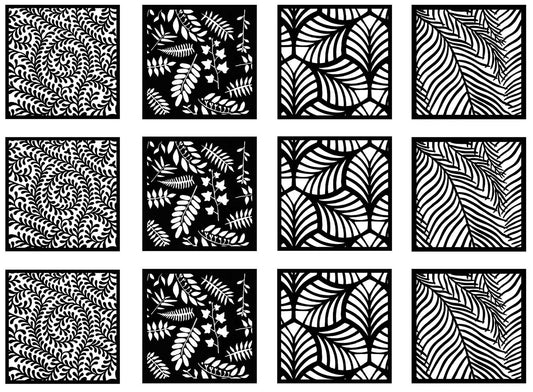 Leaf Overlay 12 pcs 1.5 Inch Black Fused Glass Decals