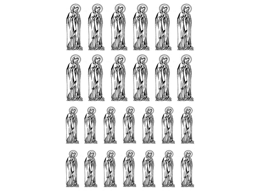 Mother of Jesus 26 pcs 1 to 1.25 Inch Black Fused Glass Decals