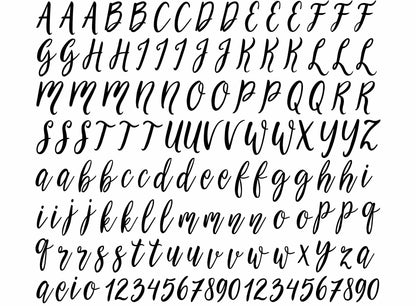 Willow Font Alphabet 134 pcs 0.75 Inch Black Fused Glass Decals