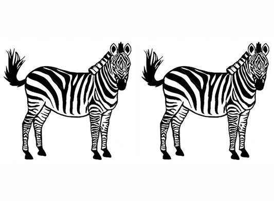 Zebra 4 pcs 2.15 Inch Black Fused Glass Decals