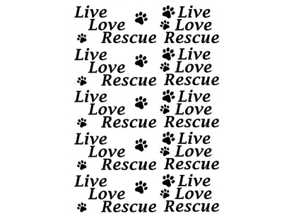 Live Love Rescue 10 pcs 2 Inch Black Fused Glass Decals