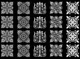 Ornate Squares 20 pcs 1-1/16" White Fused Glass Decals