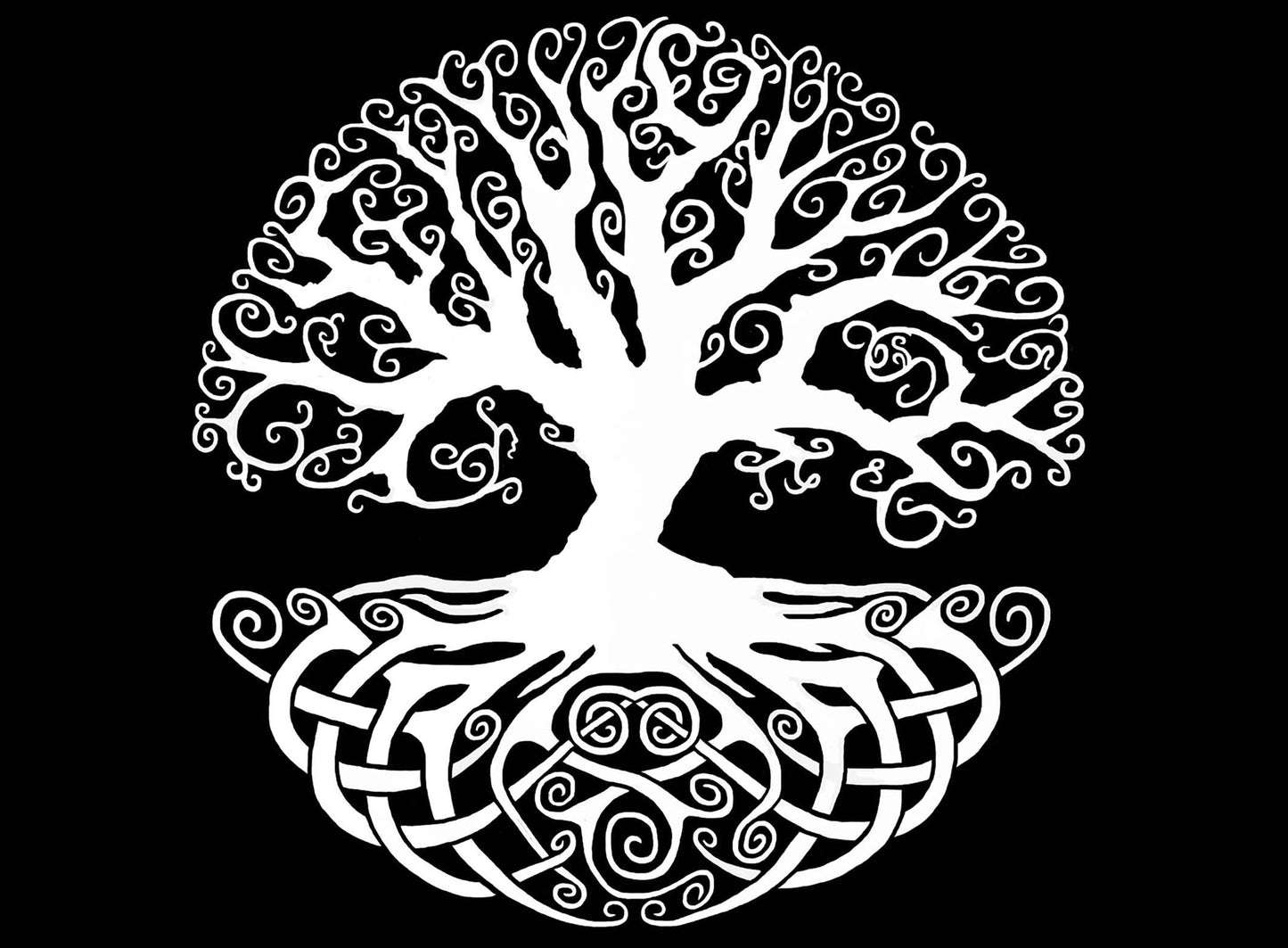 Celtic Knot Tree of Life 2 pcs 4 Inch White Fused Glass Decals