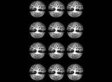 Celtic Tree of Life 12 pcs 1"  White Fused Glass Decals