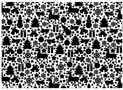 Christmas Bits 1 pc 5" X 7" Black Fused Glass Decals