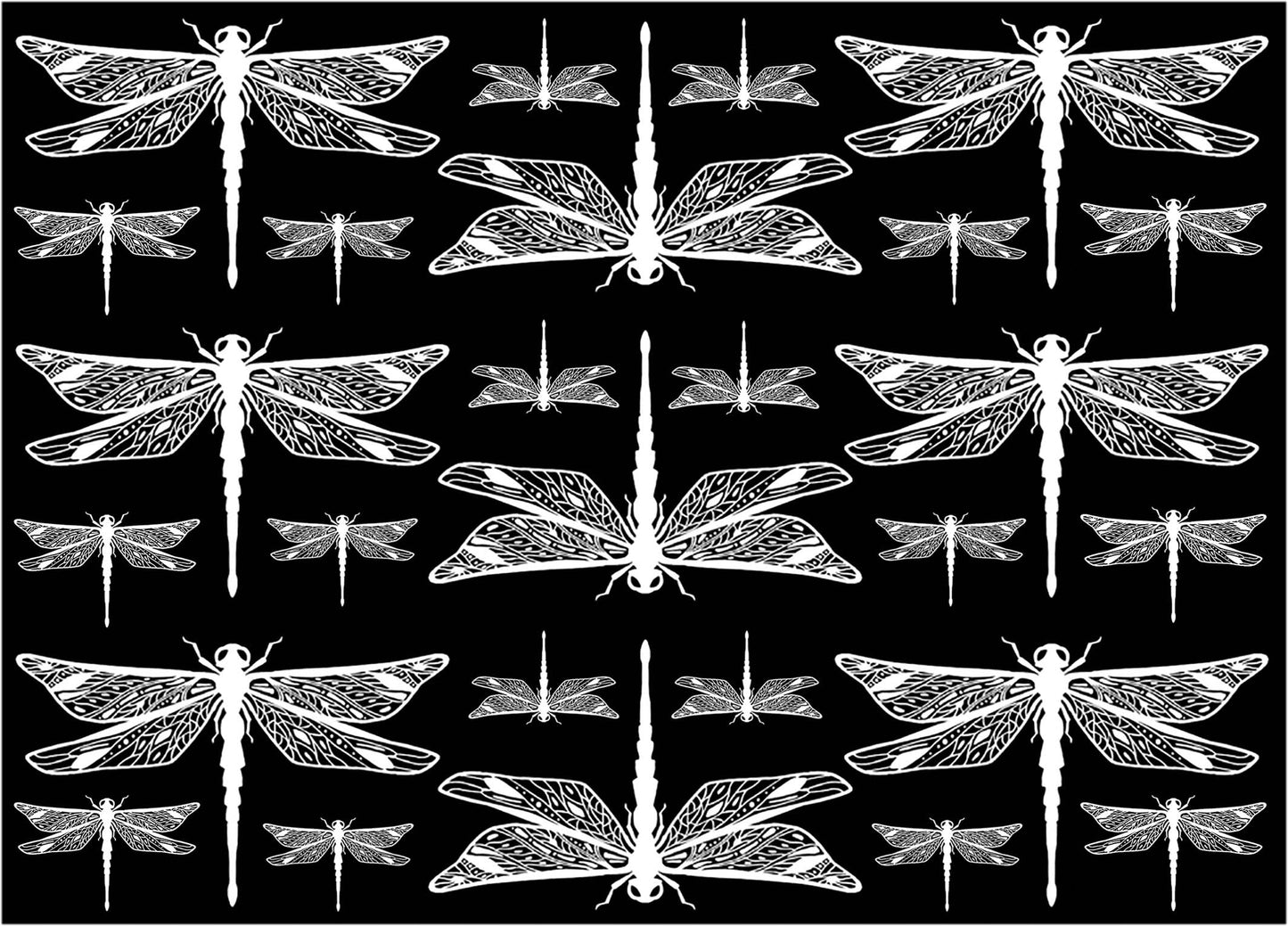 Dragonflies 27 pcs 7/8" to 2-1/2" White Fused Glass Decals