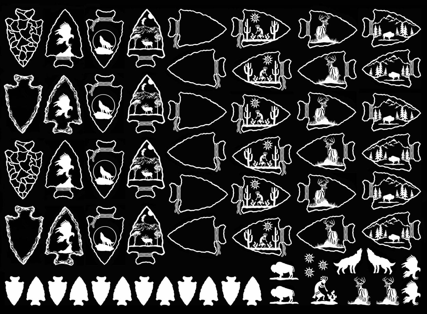 Arrowhead Art 64 pcs White Fused Glass Decals