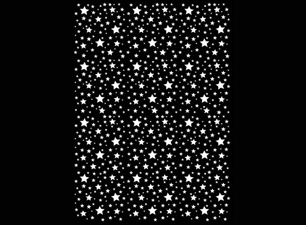 Allover Tiny Stars 1 pc 5" X 3.5" White Fused Glass Decals