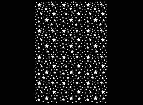 Allover Tiny Stars 1 pc 5" X 3.5" White Fused Glass Decal