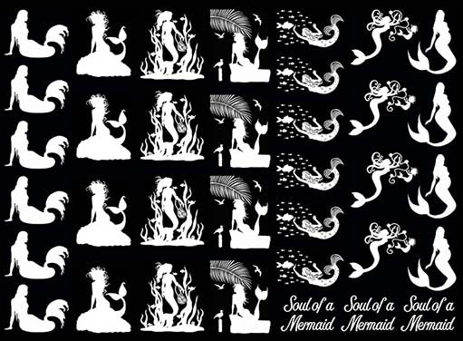 Mermaid Soul 35 pcs 1 Inch White Fused Glass Decals