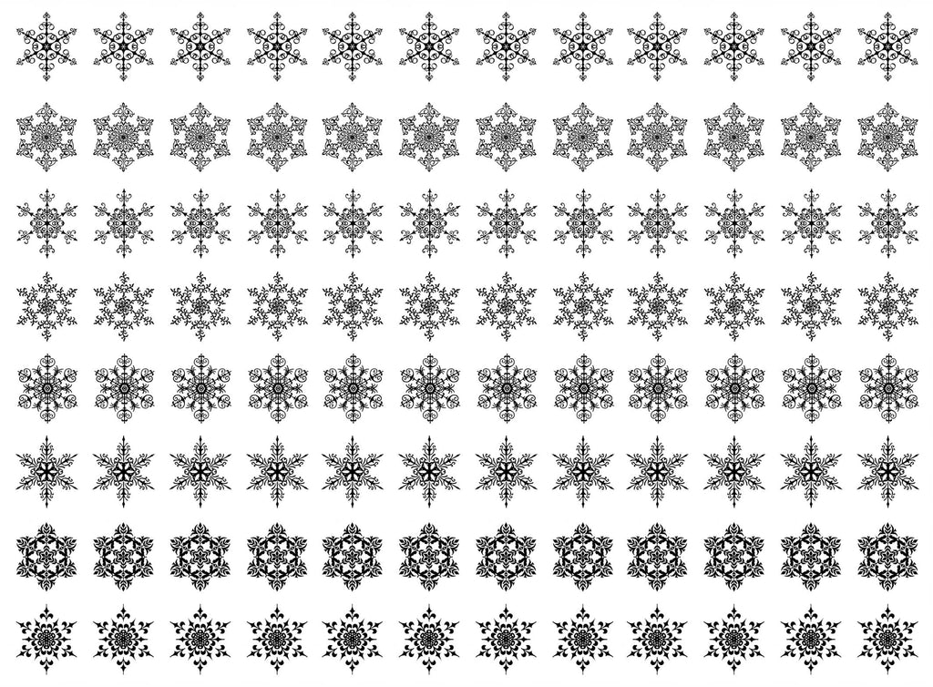 Snowflakes 96 pcs 1/2" Black Fused Glass Decals