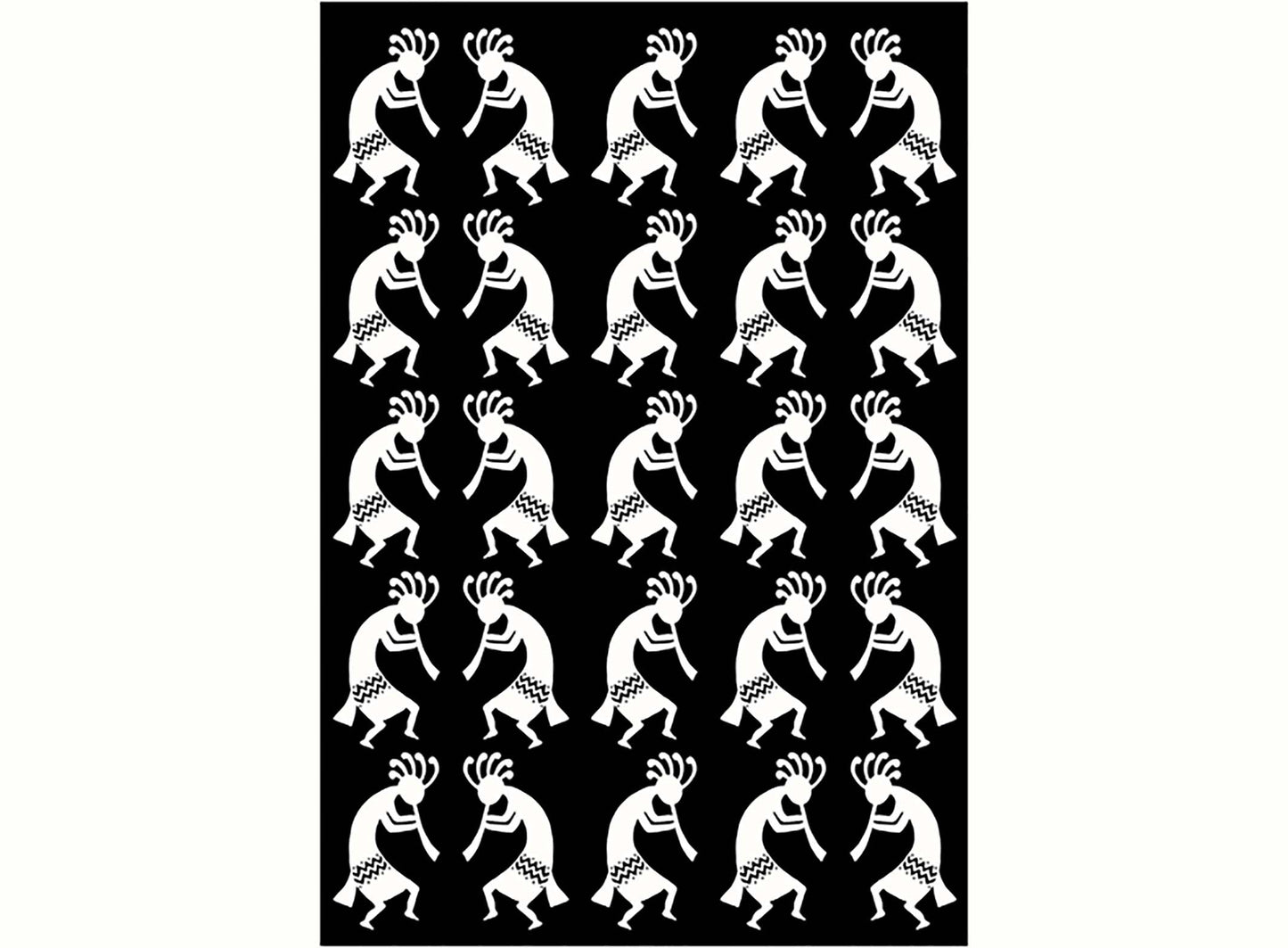 Kokopelli Twins 25 pcs 1 Inch White Fused Glass Decals