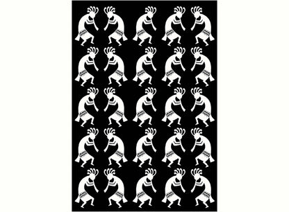 Kokopelli Twins 25 pcs 1 Inch White Fused Glass Decals