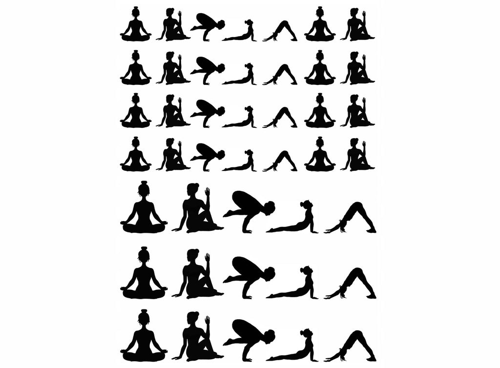 Yoga Time 43 pcs 1/2" to 3/4" Black Fused Glass Decals