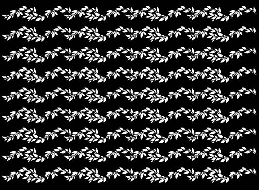 Leaf Vine Border 9 pcs 7 Inch White Fused Glass Decals