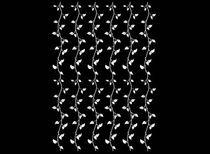 Leaf Vine Border 6 pcs 5 Inch White Fused Glass Decals