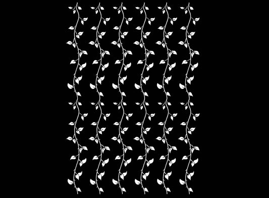 Leaf Vine Border 6 pcs 5 Inch White Fused Glass Decals