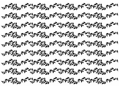 Leaf Vine Border 9 pcs 7 Inch Black Fused Glass Decals