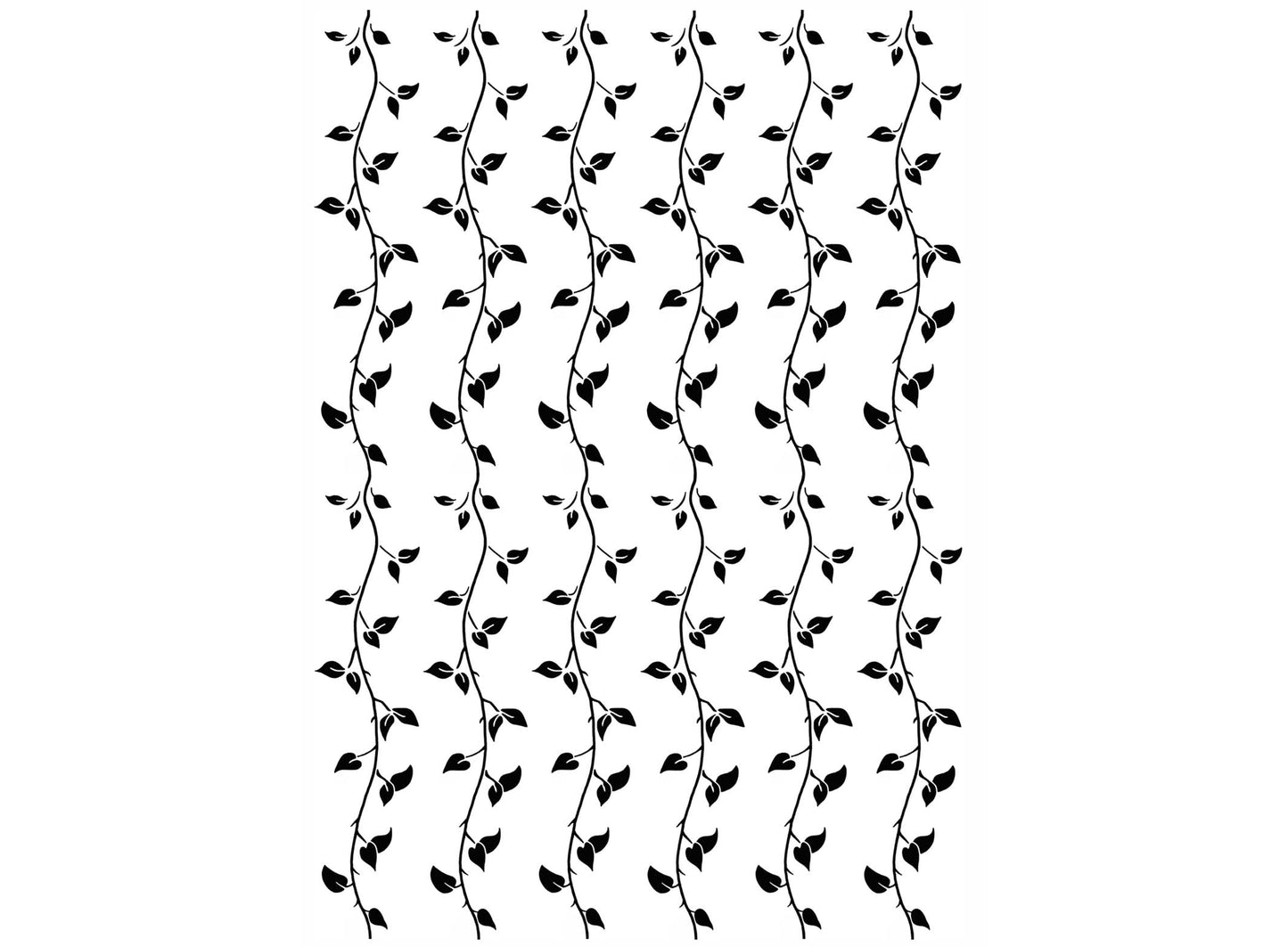 Leaf Vine Border 6 pcs 5 Inch Black Fused Glass Decals
