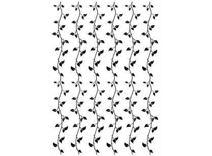 Leaf Vine Border 6 pcs 5 Inch Black Fused Glass Decals
