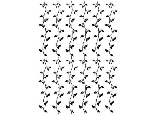 Leaf Vine Border 6 pcs 5 Inch Black Fused Glass Decals