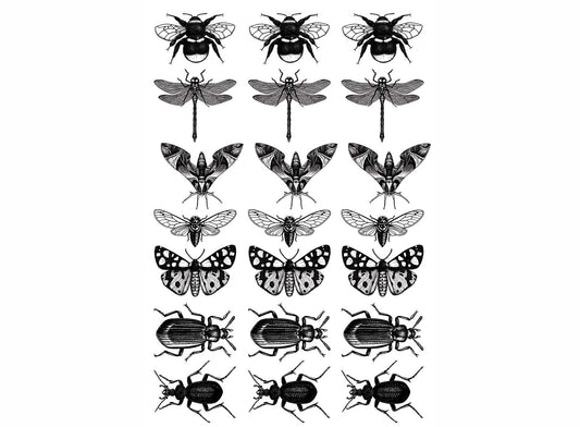 Insect Mania 21 pcs 1 Inch Black Fused Glass Decals