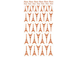 Eiffel Tower 55 pcs 3/4" to 1-1/4" 22K Gold Fused Glass Decals